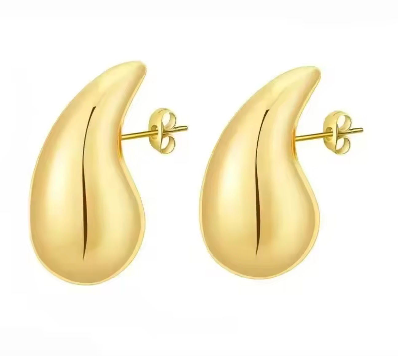 925 Sterling Silver Gold-Plated Teardrop Earrings