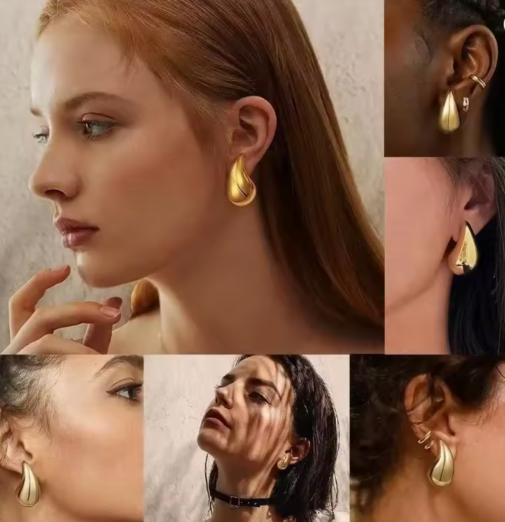 925 Sterling Silver Gold-Plated Teardrop Earrings