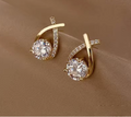 Elegant Crystal Cross Stud Earrings