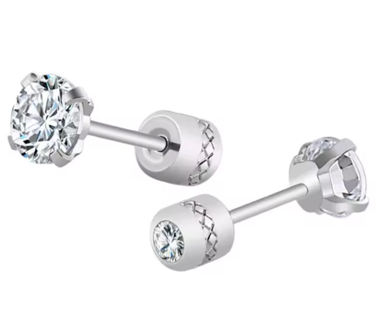 Stainless Steel Crystal Stud Earrings