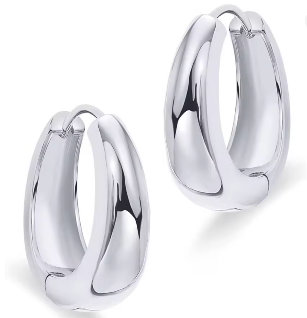 14K Gold-Plated Sterling Silver Chunky Hoops