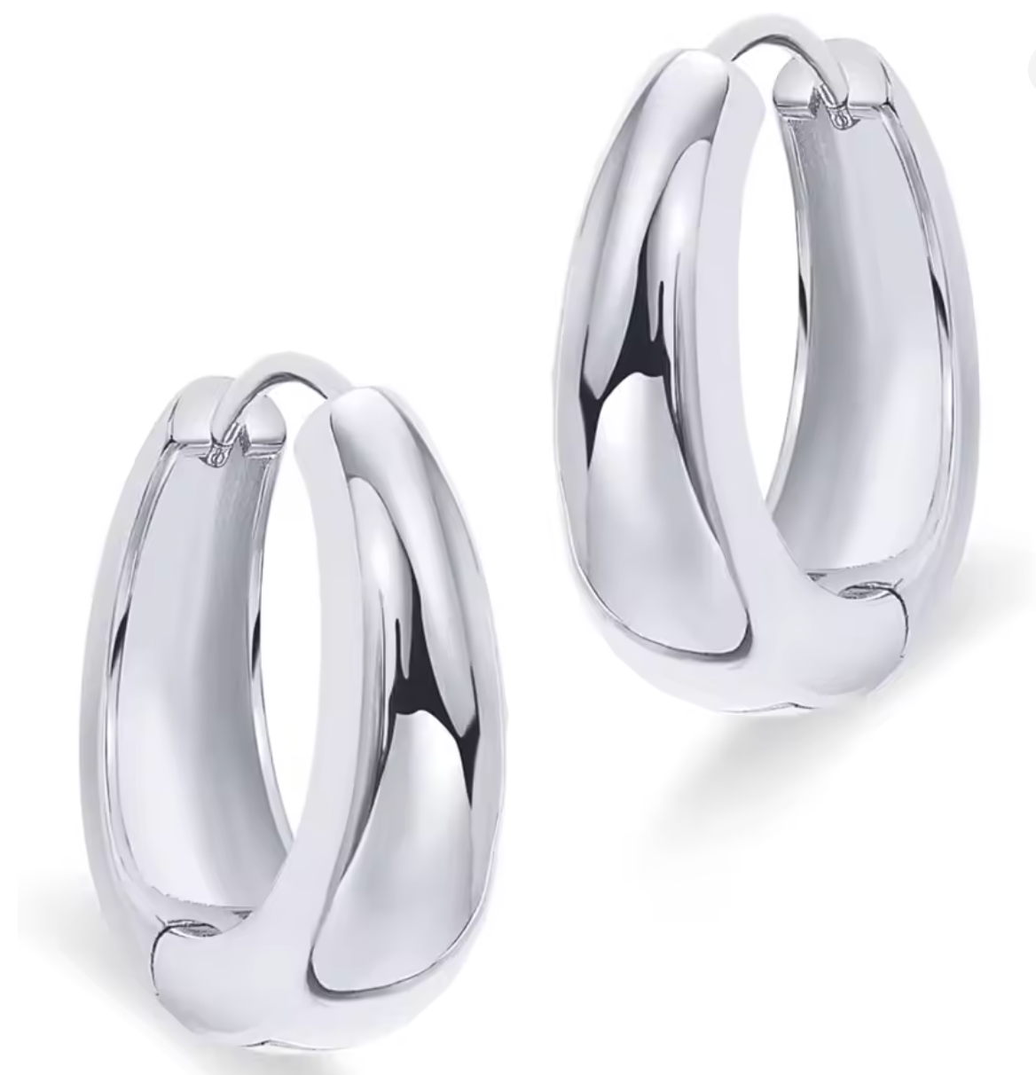 14K Gold-Plated Sterling Silver Chunky Hoops
