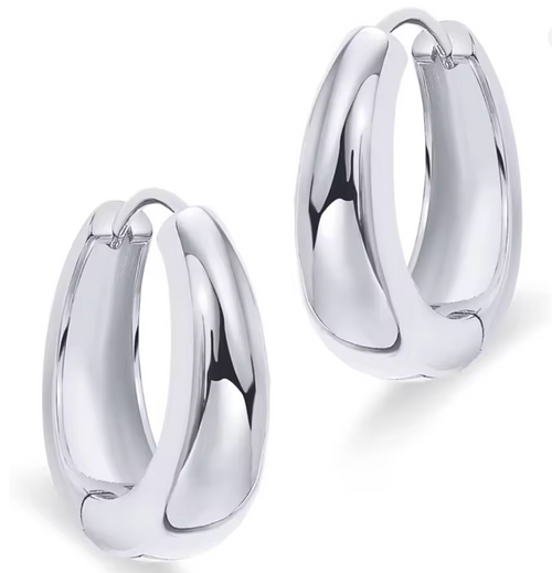 14K Gold-Plated Sterling Silver Chunky Hoops