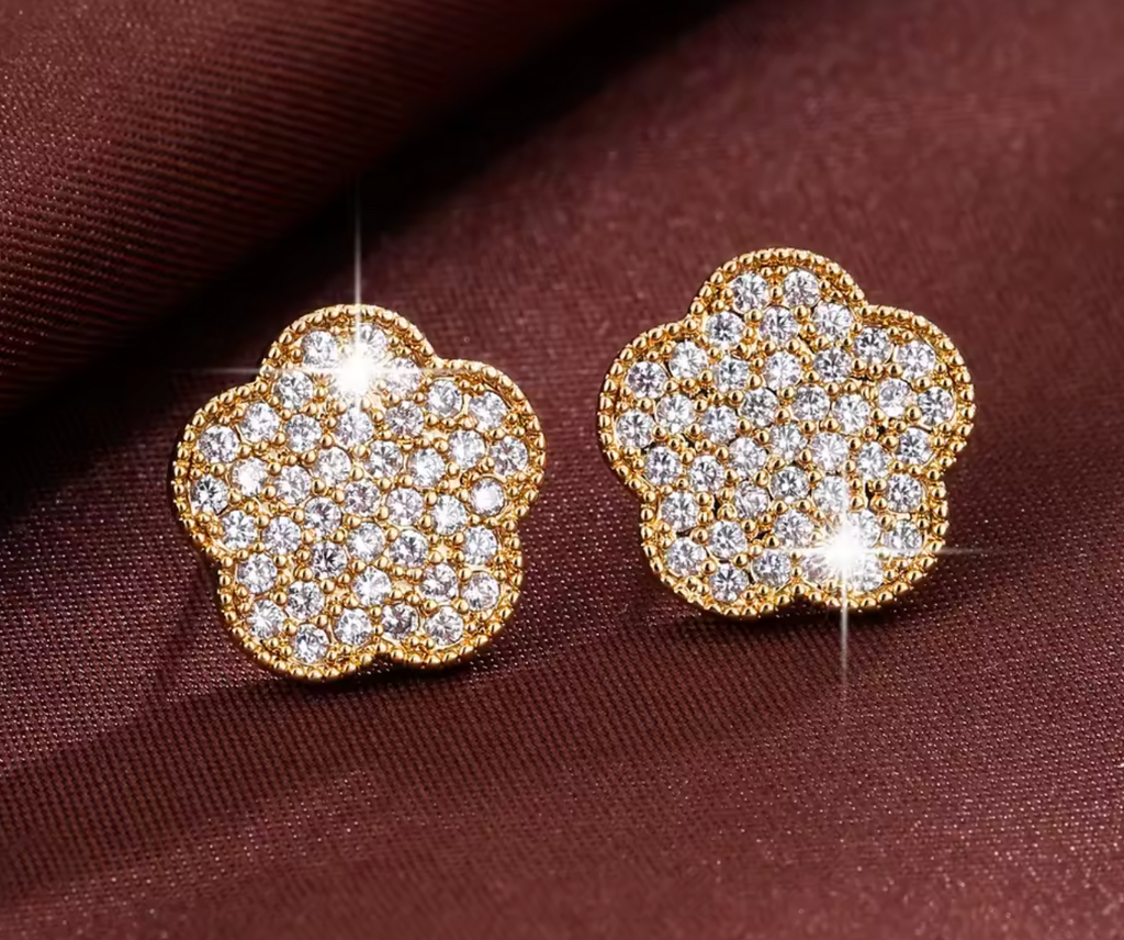 Elegant White Zircon Stud Earrings