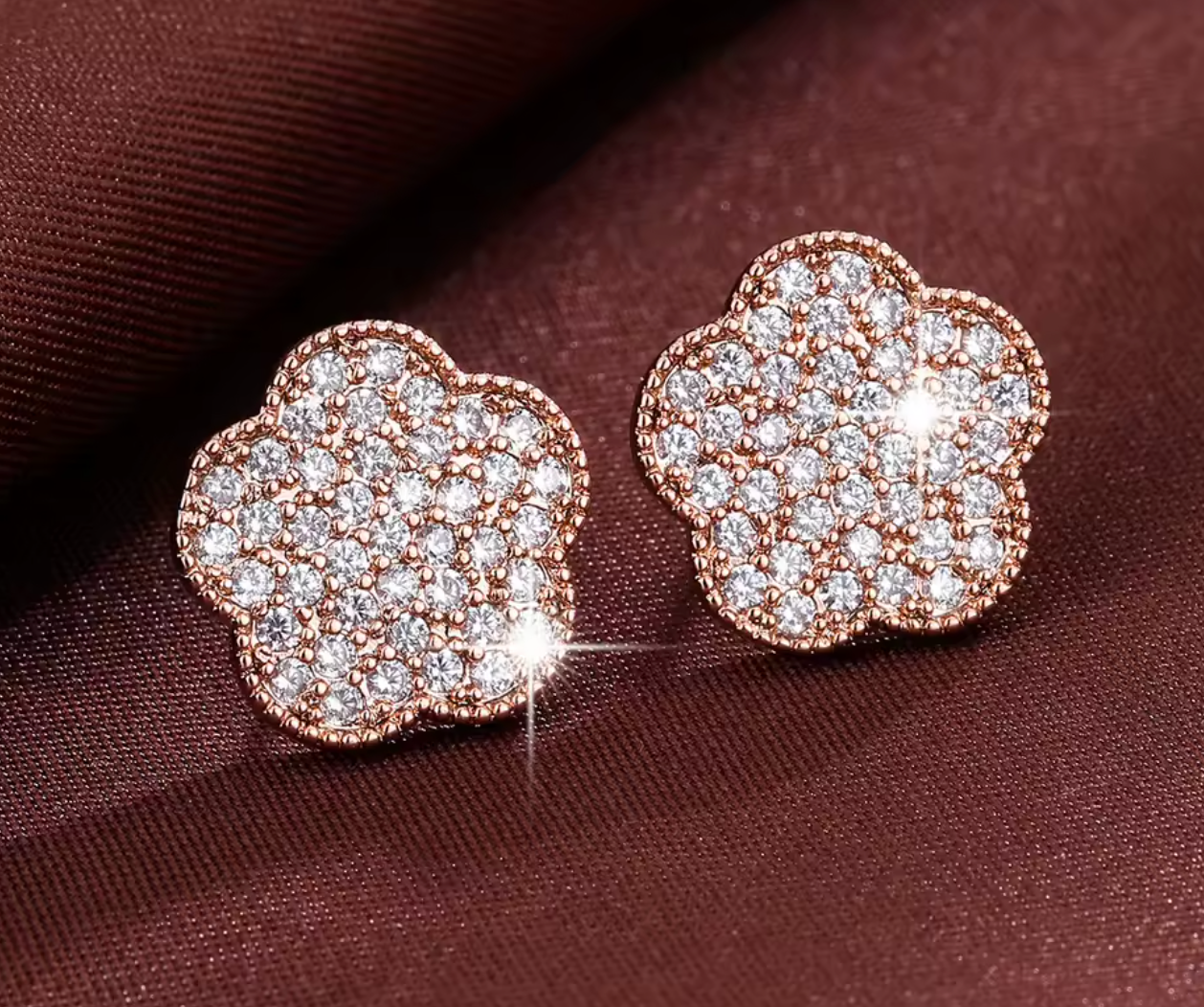 Elegant White Zircon Stud Earrings