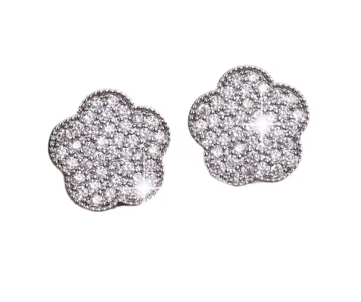 Elegant White Zircon Stud Earrings
