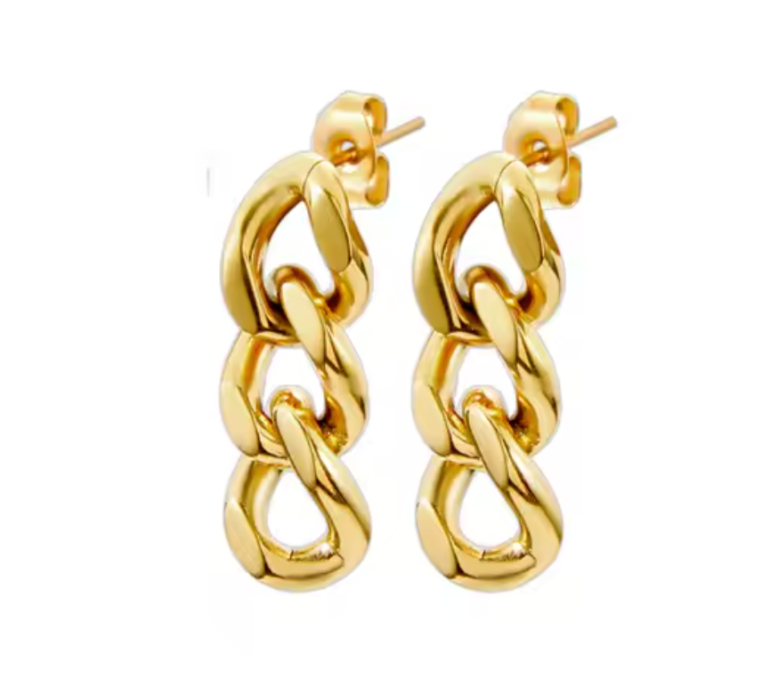 Punk Cuban Link Chain Dangle Earrings