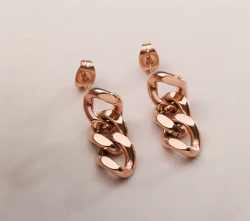 Punk Cuban Link Chain Dangle Earrings