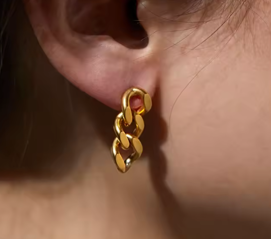 Punk Cuban Link Chain Dangle Earrings