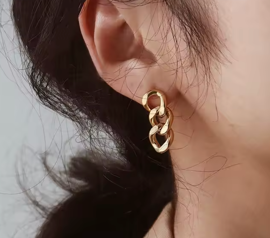 Punk Cuban Link Chain Dangle Earrings