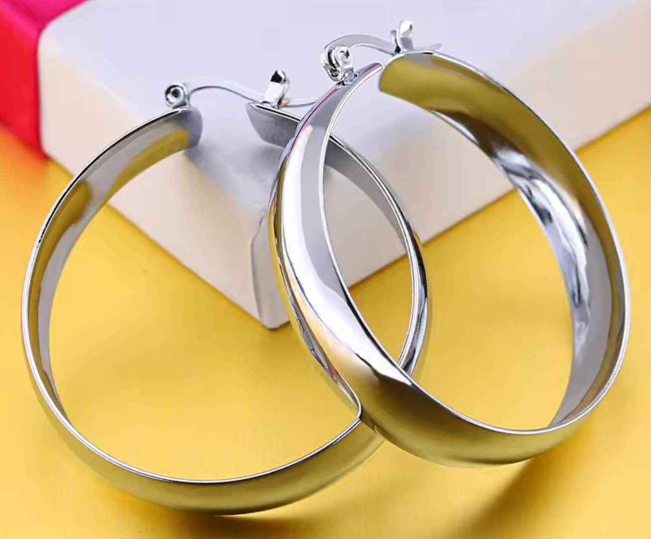 Minimalist Silver C-Shape Hoop Earrings