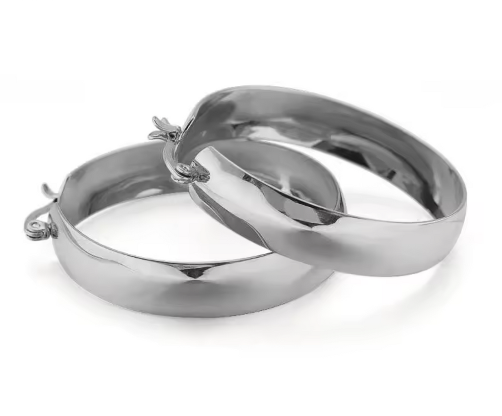 Minimalist Silver C-Shape Hoop Earrings