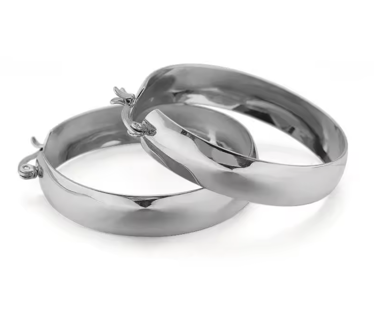 Minimalist Silver C-Shape Hoop Earrings